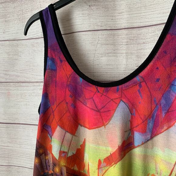 Book of Life Print Tank Top Movie Scene Graphic Lace Asymmetrical Bottom Size XL - Picture 4 of 10